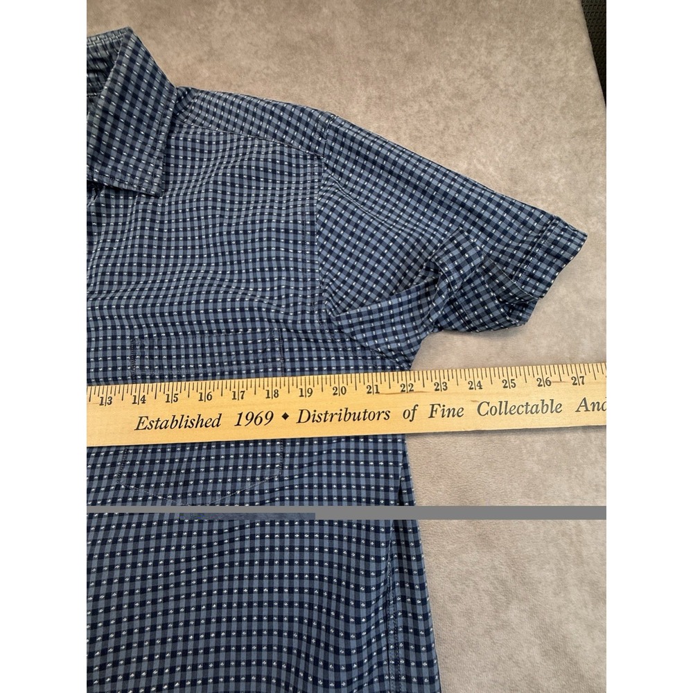 Rodd & Gunn Sports Fit Shirt Mens L Blue Check Short Sleeve Cotton Woven Italy - Picture 12 of 13